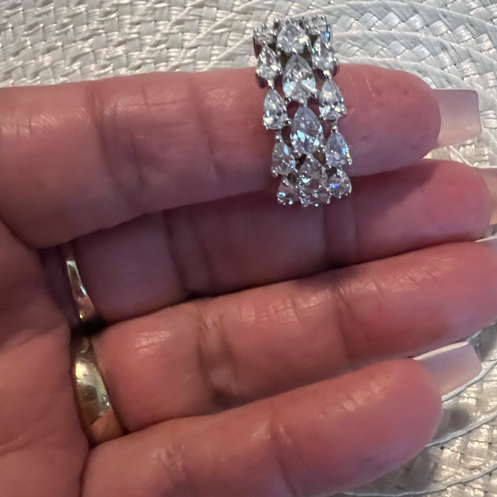 Sparkly .925 Sterling Silver CZ Women's Ring - Picture 2 of 5